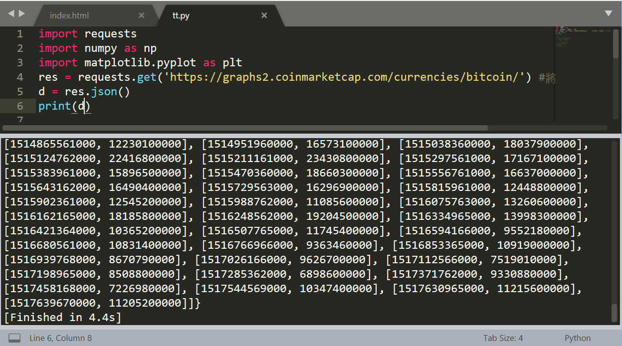 Image 008 - Python 爬蟲教學 : 以爬取比特幣價格並使用matplot製圖為例