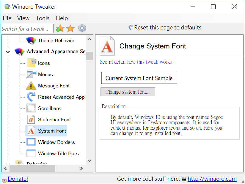 Image 007 - Winaero Tweaker 調整系統字型、大小、視窗色彩工具，自訂你的Windows系統外觀！