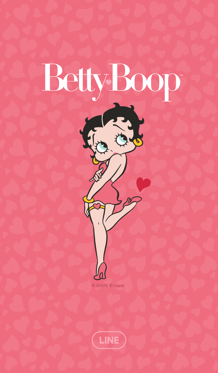 【LINE 官方主題下載】Betty Boop（紅粉愛心）