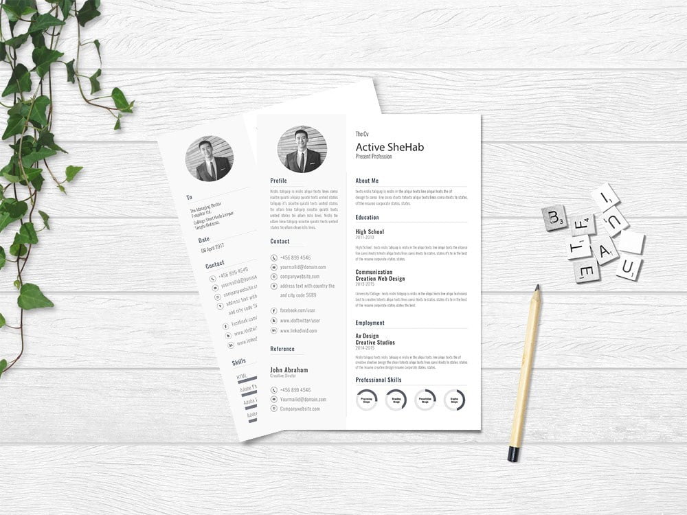 Free Simple Personal Clean Resume Template - 履歷表做起來！超過900種精美履歷表，不但免費，還支援 PS、PPT、Word、Indesign