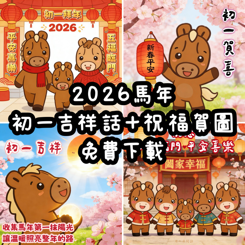 2026 初一吉祥話與馬年祝福圖示意