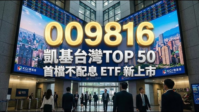 凱基台灣 top 50 009816 與 0050 市值型ETF比較示意
